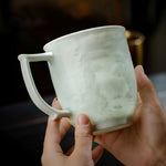 Buddha Stones Jingdezhen White Porcelain Handmade Great Wall Landscape Engraved Ceramic Teacup Office Mug Tea Cups