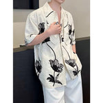 3D Embroidered Bow Tie Short-Sleeve Shirt