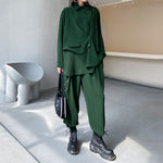 Loose Irregular Shirt Pants Two-piece Set