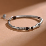 Buddha Stones 999 Sterling Silver Bamboo Pattern Cicada Luck Wealth Bracelet