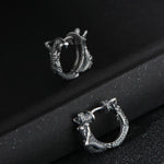 Buddha Stones 925 Sterling Silver Dragon Hoop Pattern Protection Earrings