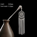 Buddha Stones Water Drop Lily of the Valley Flowers Tassels Confidence Hairpin