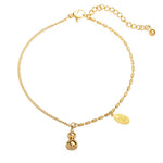 Buddha Stones 18k Gold Plated Copper Lucky Gourd Design Wealth Buckle Anklet