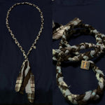 Vintage Cotton and Linen Braided Tie Necklace