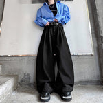 Scimitar Button Loose Casual Wide-leg Pants