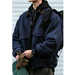 Retro Patchwork Loose-fitting Thick Collared Jacket