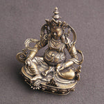 Buddha Stones Yellow Jambhala Bodhisattva Figurine Serenity Copper Statue Decoration