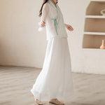 Buddha Stones Retro Prayer Zen Spiritual Meditation Practice Chiffon Clothing Women's Set