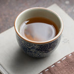Buddha Stones Blue Lotus Peach Blossom Chrysanthemum Design Ceramic Teacup Kung Fu Tea Cups