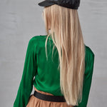Zeagoo Solid Color Long Sleeve Blouse Pleated Elegant Cardigan Shirt for Women Casual Work Office Loose Fit 2026 | Under