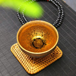 Buddha Stones Gold Spot Pattern Chinese Jianzhan Ceramic Teacup Kung Fu Tea Cup Bowl With Gift Box