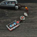 Buddha Stones Six True Words Prayer Wheel Rotation Knot Blessing Keychain Decoration