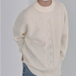 Twist Crew Neck Knitted Sweater
