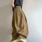 Retro Pleated Lantern Cuff Overalls
