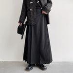 Dark A-Line Pleated Culottes Hakama Pants