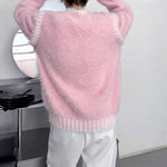 Pink Mink Cashmere Loose Knit Sweater