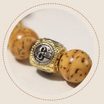 Buddha Stones Tibetan Natural Purple Gold Rat Bodhi Seed Wealth Double Wrap Bracelet