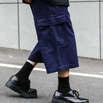 Vintage-style Multiple Pockets Cropped Trousers