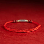 Buddha Stones 925 Sterling Silver Koi Fish Cinnabar Bead Wealth Handcrafted Braided Bracelet Anklet