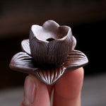 Buddha Stones Lotus Plum Blossom Square Ceramic Spiritual Backflow Incense Burner