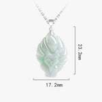 Buddha Stones Natural Jade Nine Tailed Fox Prosperity Titanium Steel Chain Necklace Pendant