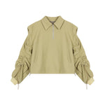 Drawstring Sleeves Half Zip Long Sleeves Sweatshirts