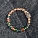 Buddha Stones Tibetan Colorful Glass Beads Copper Wealth Bracelet