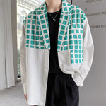 Plaid Panel Long-sleeve Shirt