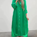 Zeagoo Women's Casual Collar Button Pocket Long Sleeve Shirt Dress