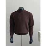 Striped Crew Neck Textured Knit Sweater