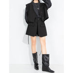 Women's Elastic-waist Layered Suiting Skirt-pants