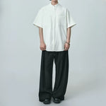 Summer Stand-up Collar Draped Shirt