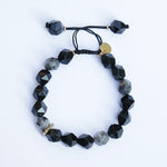 Buddha Stones Black Obsidian Black Glitter Stone Purification Bracelet