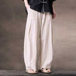 Zen-inspired Elastic Waist Loose Casual Pants