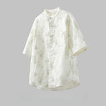 Tie-dyed Thin Breathable Stand-up Collar Shirt