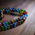 Buddha Stones Tibetan 108 Mala Beads Multicolored Liuli Glass Bead Chinese Zodiac Nine Palaces Eight Diagrams Charm Bracelet