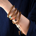 Buddha Stones Tibetan Rosewood Protection Calm Bracelet Mala