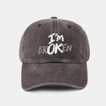 I'm Broken Print Washed Baseball Cap
