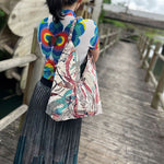 Buddha Stones Handmade Embroidery Pattern Canvas Shoulder Bag Tote Bag Set