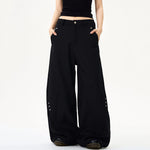 American Retro Rivet Stitching Deconstructed Scimitar Pants