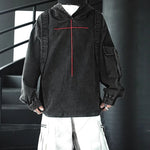 American Washed Retro Denim Hoodie