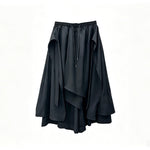 Japanese Loose Shirt and Asymmetrical Skirt-Pants Two-piece Set