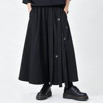 Japanese Loose Half Sleeve T-shirt High-waist Patchwork Wide-leg Skirt-pants Two-piece Set