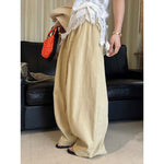 Women's High-waisted Pleated Belted Wide-leg Casual Trousers
