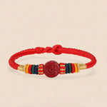Buddha Stones Year of the Dragon 925 Sterling Silver Chinese Zodiac Cinnabar Auspicious Matches Blessing Bracelet (Extra 35% Off | USE CODE: FS35)