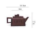 Buddha Stones Yixing All Handmade Gomoku Playing Chess Purple Clay Kung Fu Square Teapot 280ml