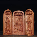 Buddha Stones Avalokitesvara Kwan Yin Buddha Cherry Wood Compassion Home Decoration Altar