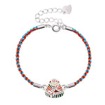 Buddha Stones 925 Sterling Silver Zongzi Pattern Luck Multicolored Handcrafted Bracelet