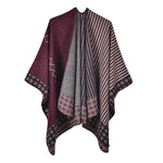 Buddha Stones Tibetan Shawl Striped Diamond Pattern Winter Warm Soft Scarf