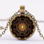 Buddha Stones Sacred Sri Yantra Time Gemstone Necklace